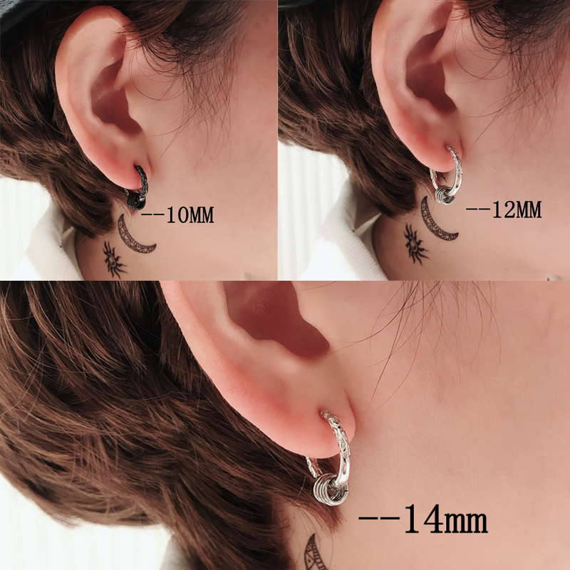 メンズアクセサリー 立体輪舞フープピアス
