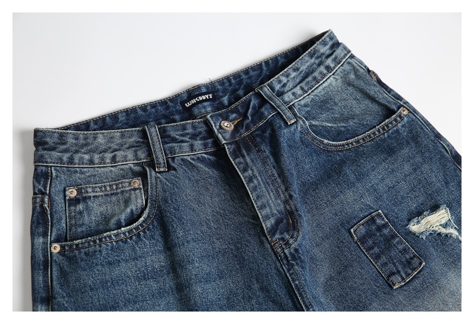 メンズデニムパンツ メンズダメージ加工デニムパンツ秋冬新作