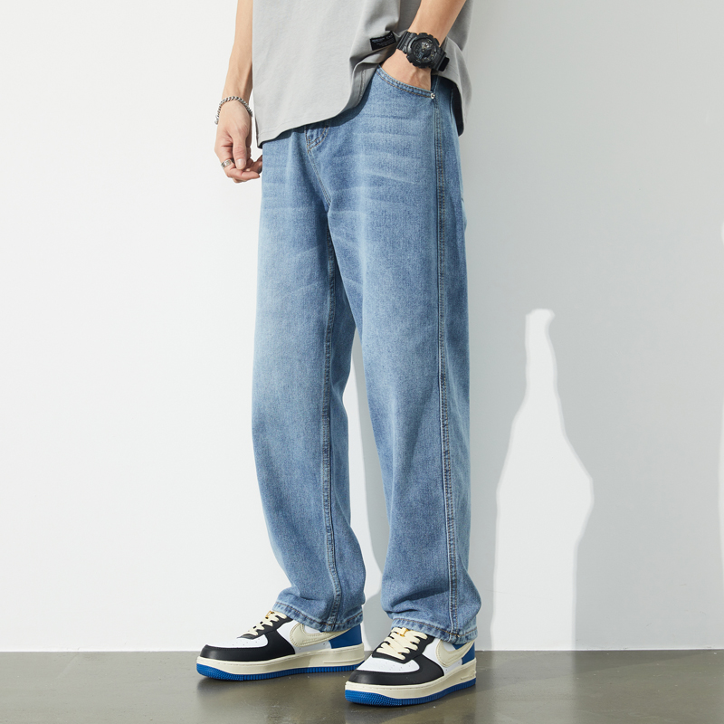 デニムパンツメンズ ゆったりシルエット定番ストレート