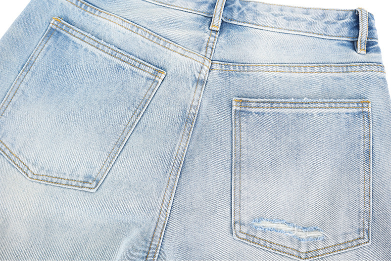 メンズデニムパンツ メンズ ダメージ加工 デニムパンツ ワイド ストリート系