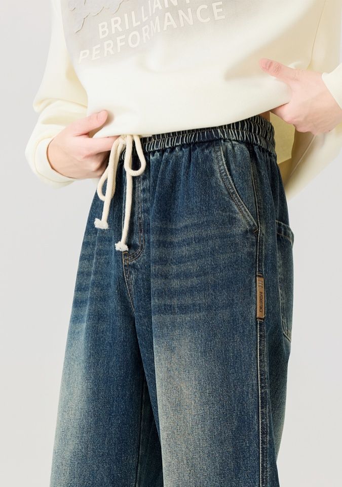 デニムパンツメンズ ワイド ゆったりシルエットデニムパンツ