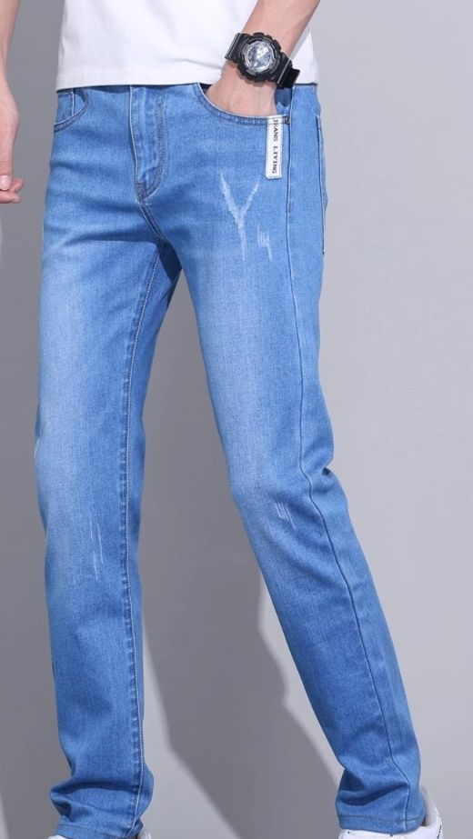 デニムパンツメンズ ストレッチ 伸縮自在デニムストレートパンツ
