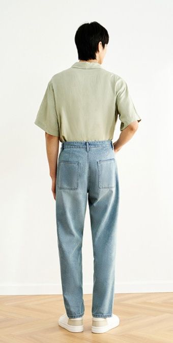 デニムパンツメンズ テーパード 涼感テーパードデニムパンツ