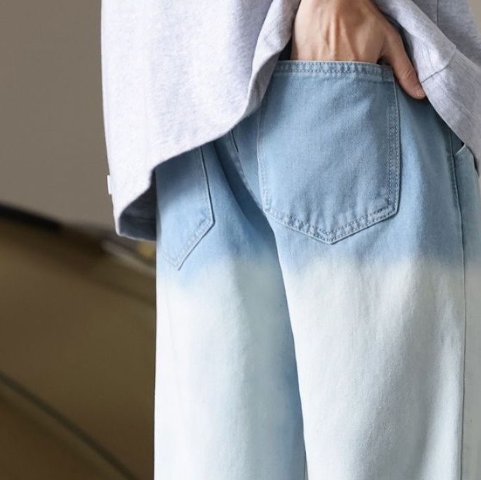 デニムパンツメンズ ワイド 瞬間冷感ワイドデニムパンツ