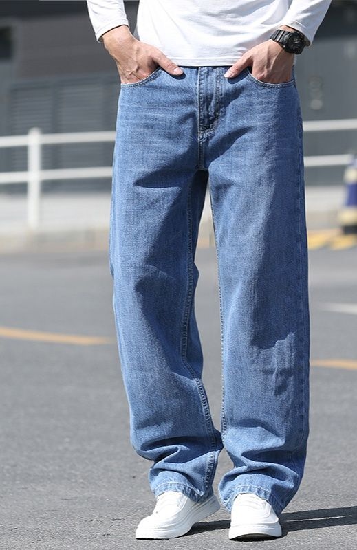 デニムパンツメンズ ワイド ゆったりシルエット デニムワイドパンツ
