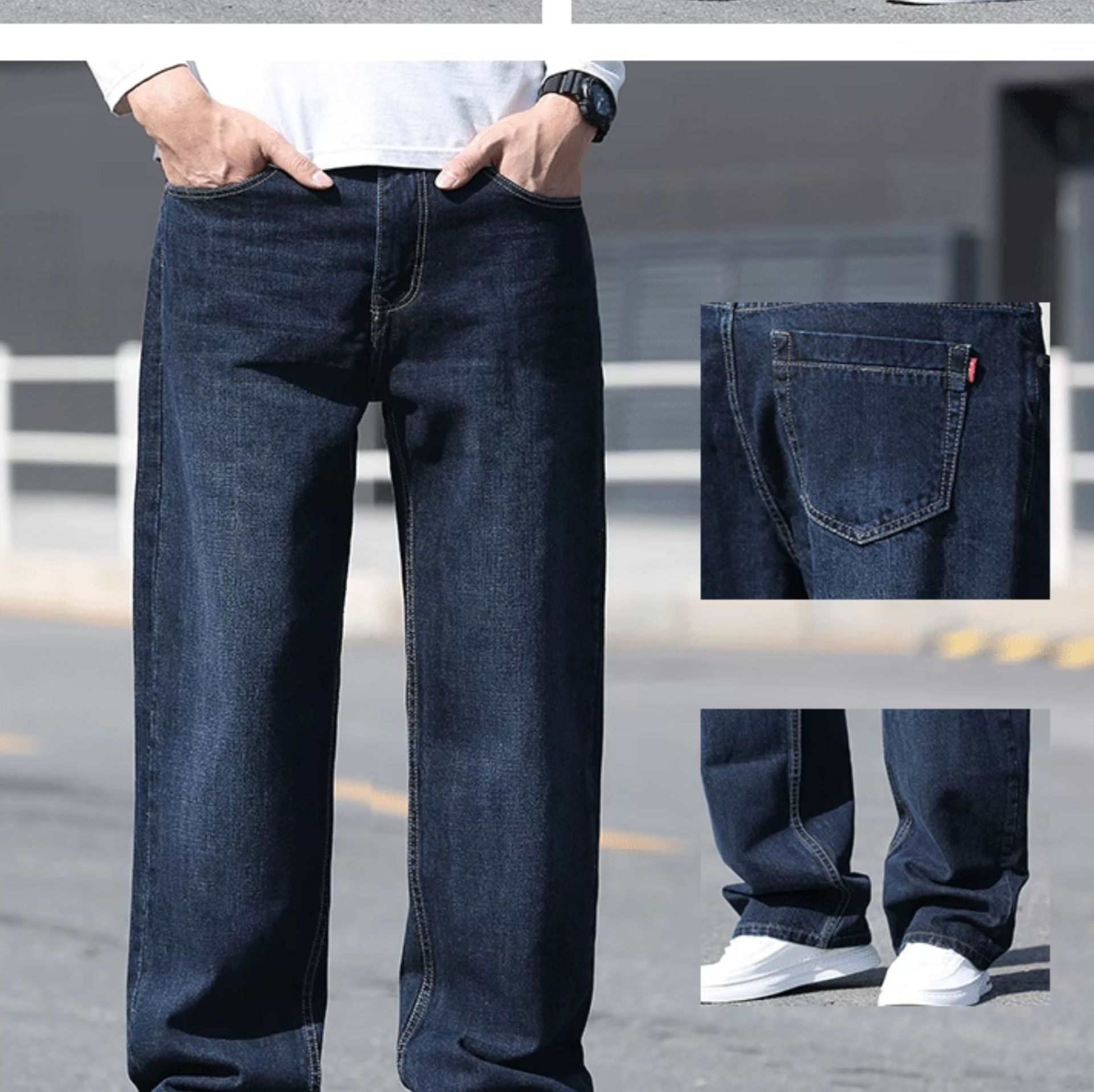デニムパンツメンズ ワイド ゆったりシルエット デニムワイドパンツ