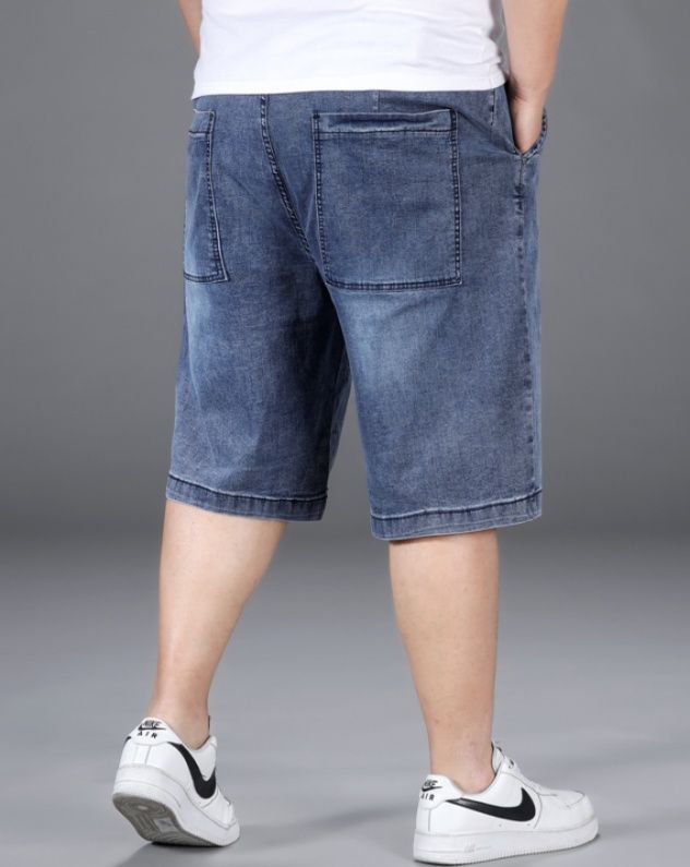 デニムパンツメンズ ワイド ゆったり楽々デニムハーフパンツ