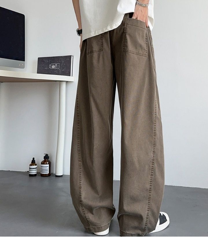 デニムパンツメンズ バギー アシンメトリーデザインバギーパンツ
