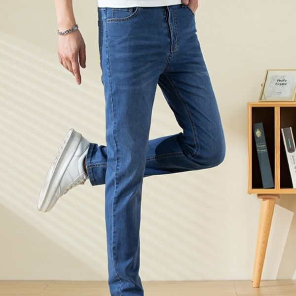 デニムパンツメンズ ストレッチ すっきりシルエット