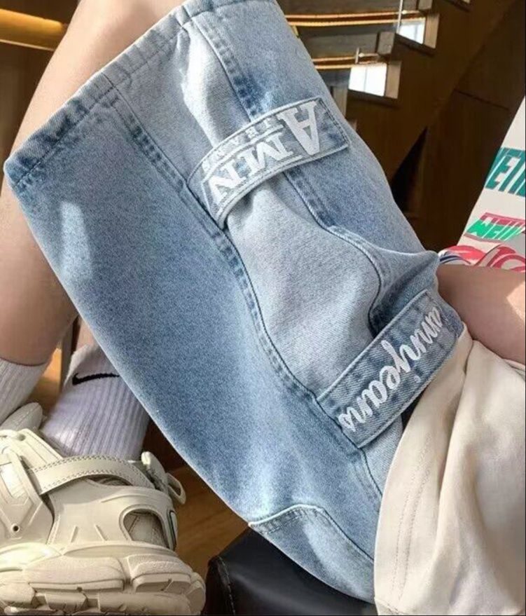 デニムパンツメンズ カーゴ ワイドシルエット ポケットデニム