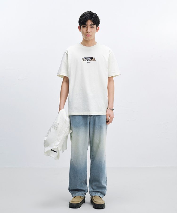 デニムパンツメンズ フレア グラデーションワイドフレアデニム