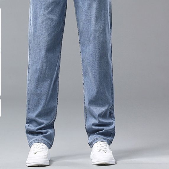デニムパンツメンズ 快適ストレッチ加工ストレートデニムパンツ