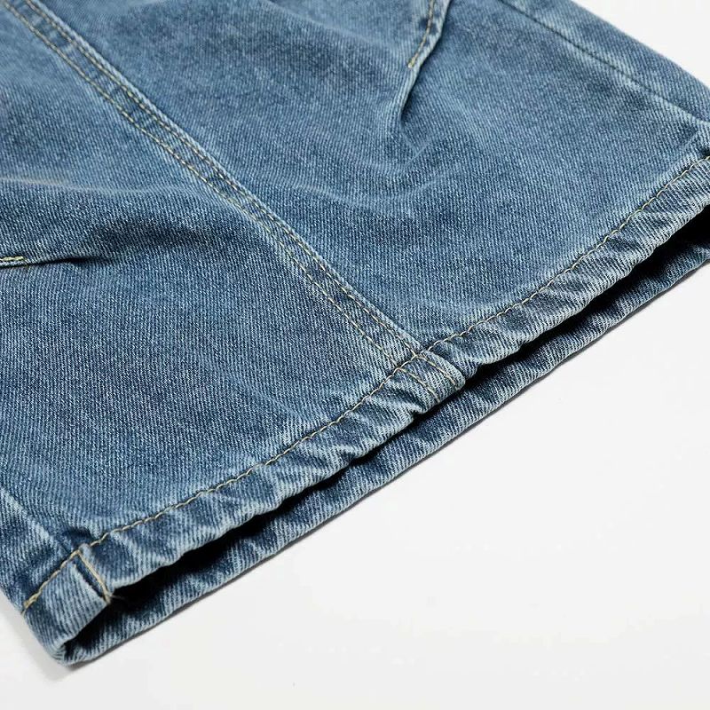 メンズデニムパンツ ダメージ加工カーゴ男女兼用全2色