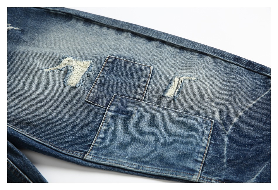 メンズデニムパンツ メンズダメージ加工デニムパンツ秋冬新作