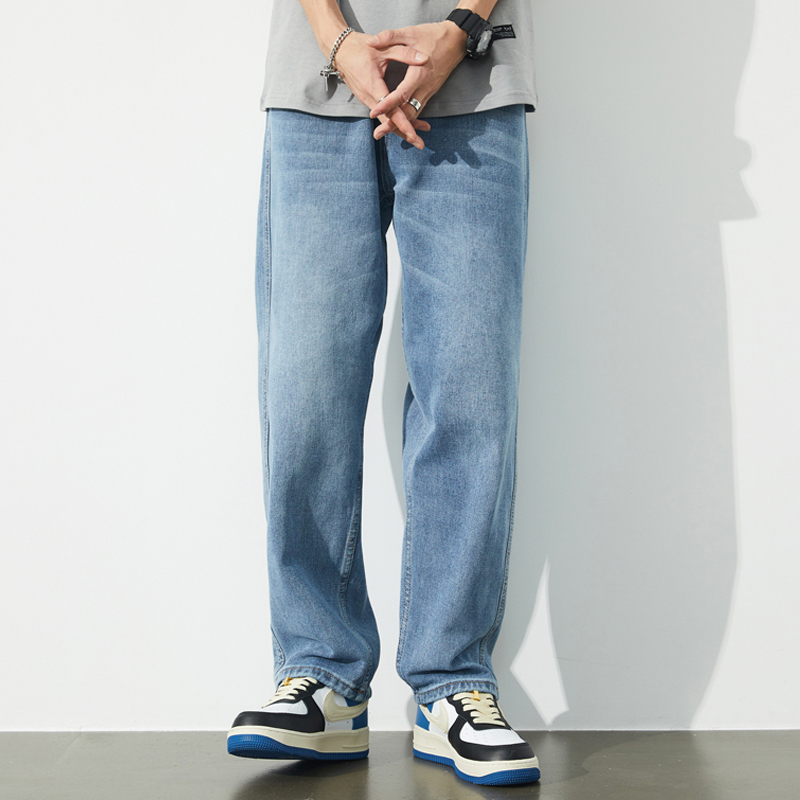デニムパンツメンズ ゆったりシルエット定番ストレート
