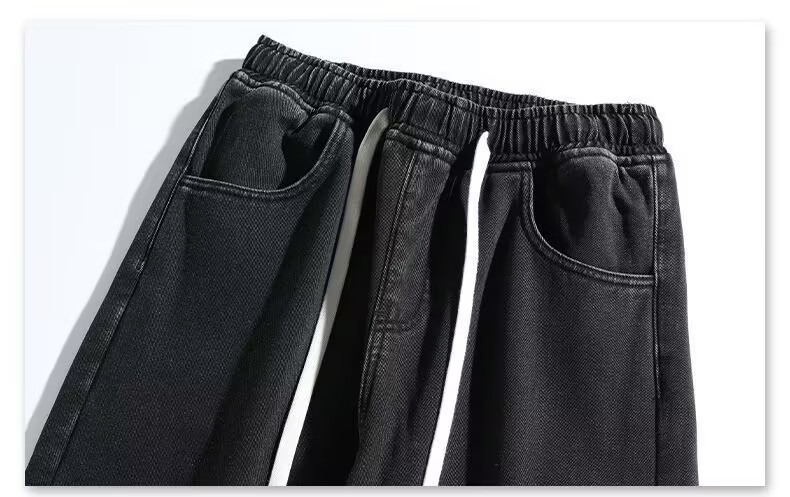 デニムパンツメンズ フレア ゆったりシルエット紐付きフレアデニム