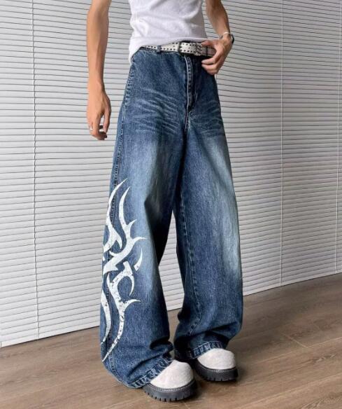 メンズデニムパンツ メンズ ワイド デニム パンツ ゆったり シルエット