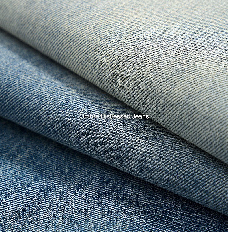 メンズデニムパンツ メンズ 秋作 グラデーション ワイドデニムパンツ ヴィンテージ加工