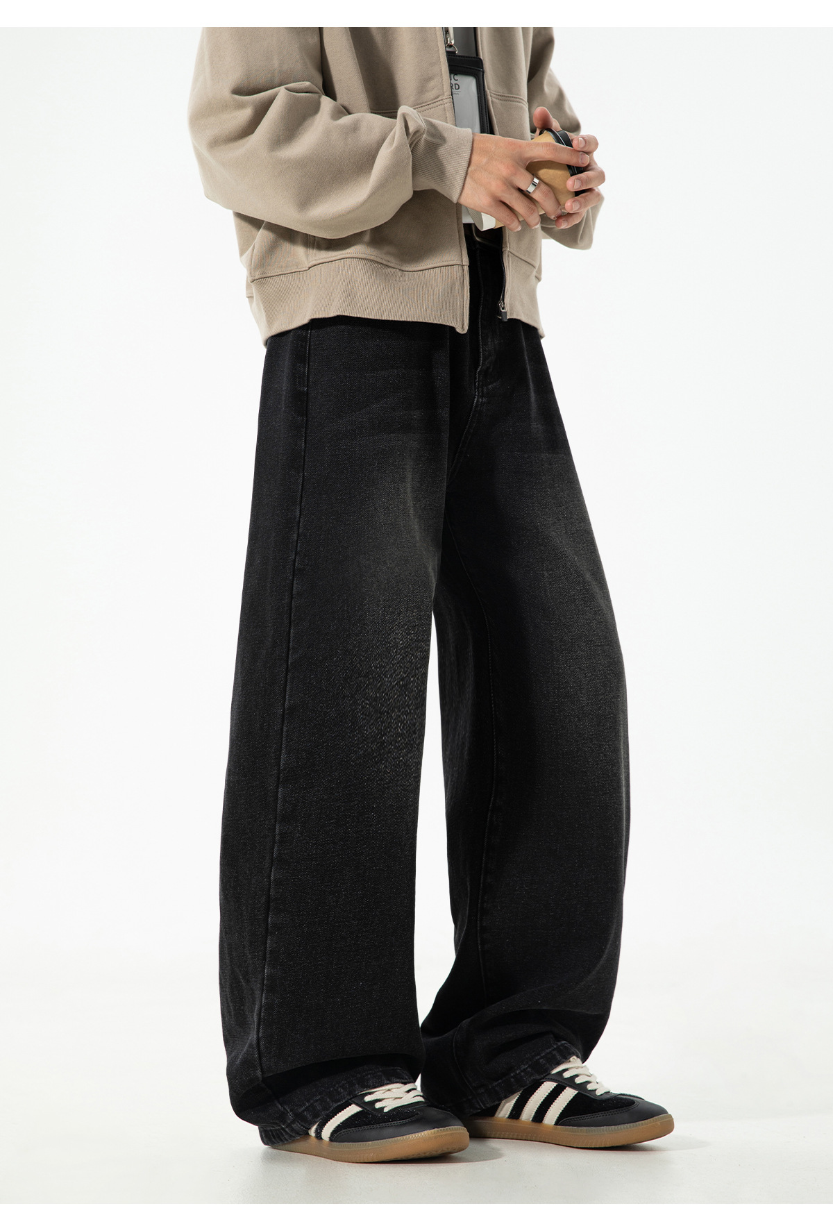 メンズデニムパンツ 復古風ワイドシルエット 全5色