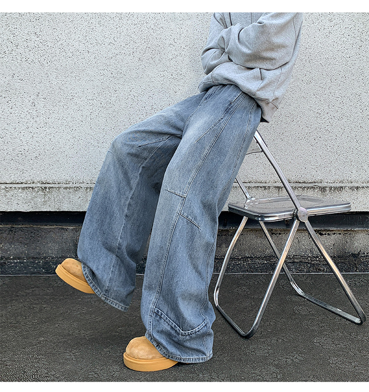 メンズデニムパンツ ワイド ストリート系 秋冬 全2色