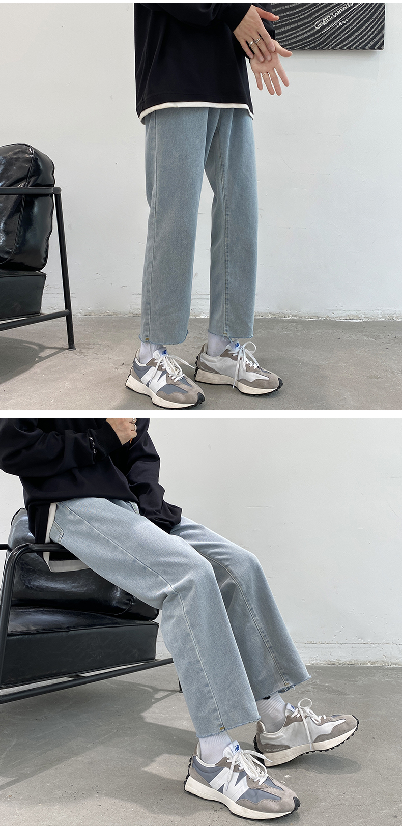 デニムパンツメンズ ゆったり快適ストレートデニム