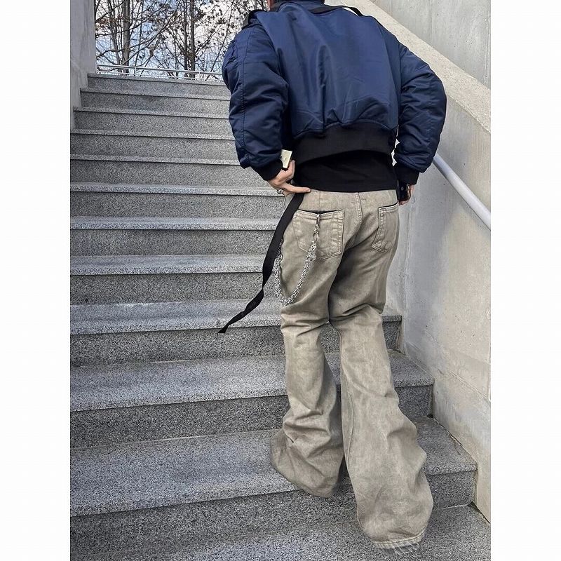 メンズデニムパンツ ヴィンテージ風フレアデニム パンツ 男女兼用 街系ズボン