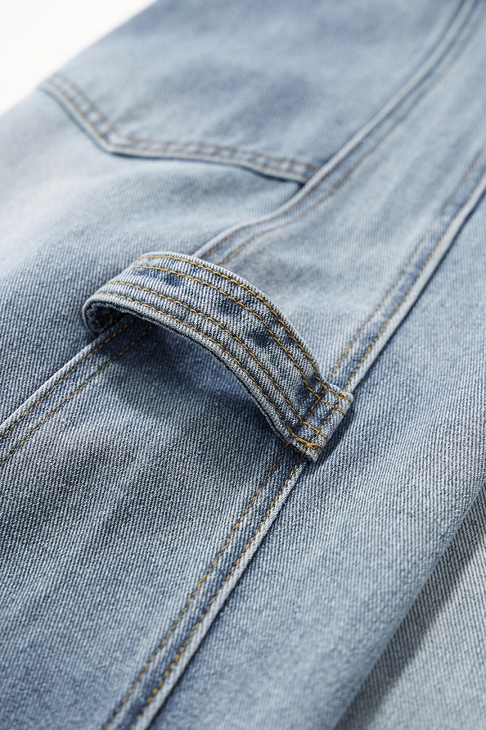 メンズデニムパンツ メンズ秋新作ワイドレッグデニムワークパンツ復古加工