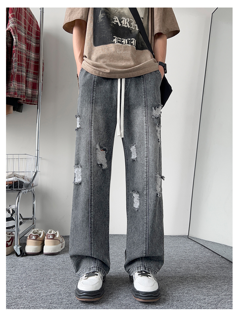 デニムパンツメンズ ダメージ ヴィンテージダメージワイドデニム