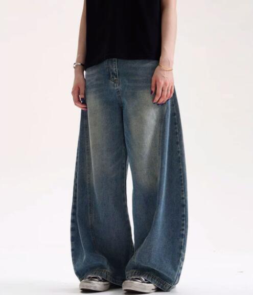 メンズデニムパンツ メンズ ワイド デニム パンツ ゆったり ジーンズ