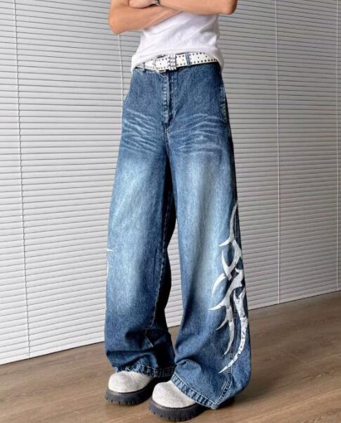 メンズデニムパンツ メンズ ワイド デニム パンツ ゆったり シルエット