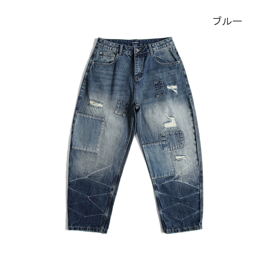 メンズデニムパンツ メンズダメージ加工デニムパンツ秋冬新作