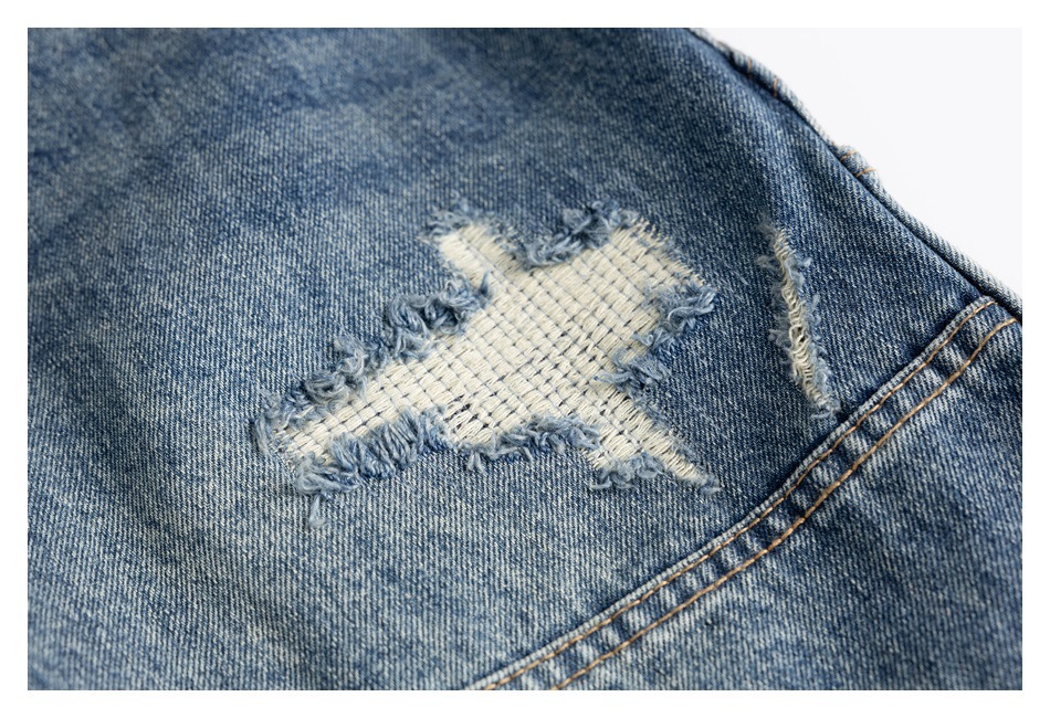 メンズデニムパンツ ダメージ加工ワイドデニムパンツ メンズストリート系