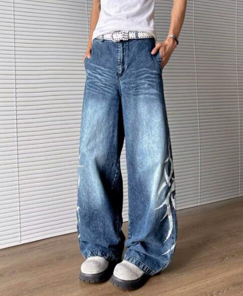 メンズデニムパンツ メンズ ワイド デニム パンツ ゆったり シルエット