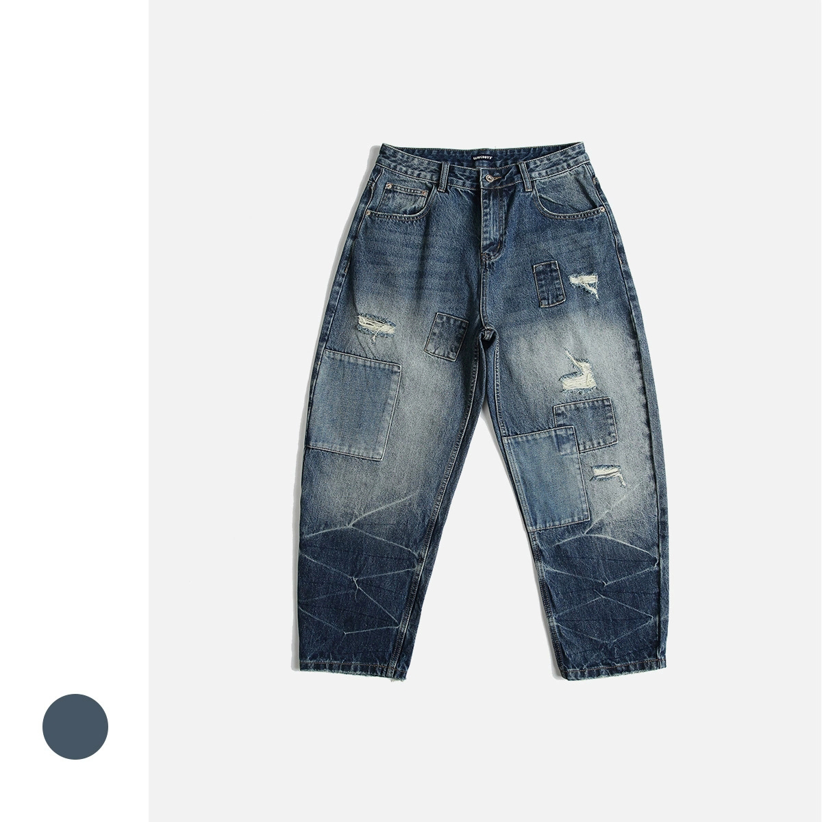 メンズデニムパンツ メンズダメージ加工デニムパンツ秋冬新作