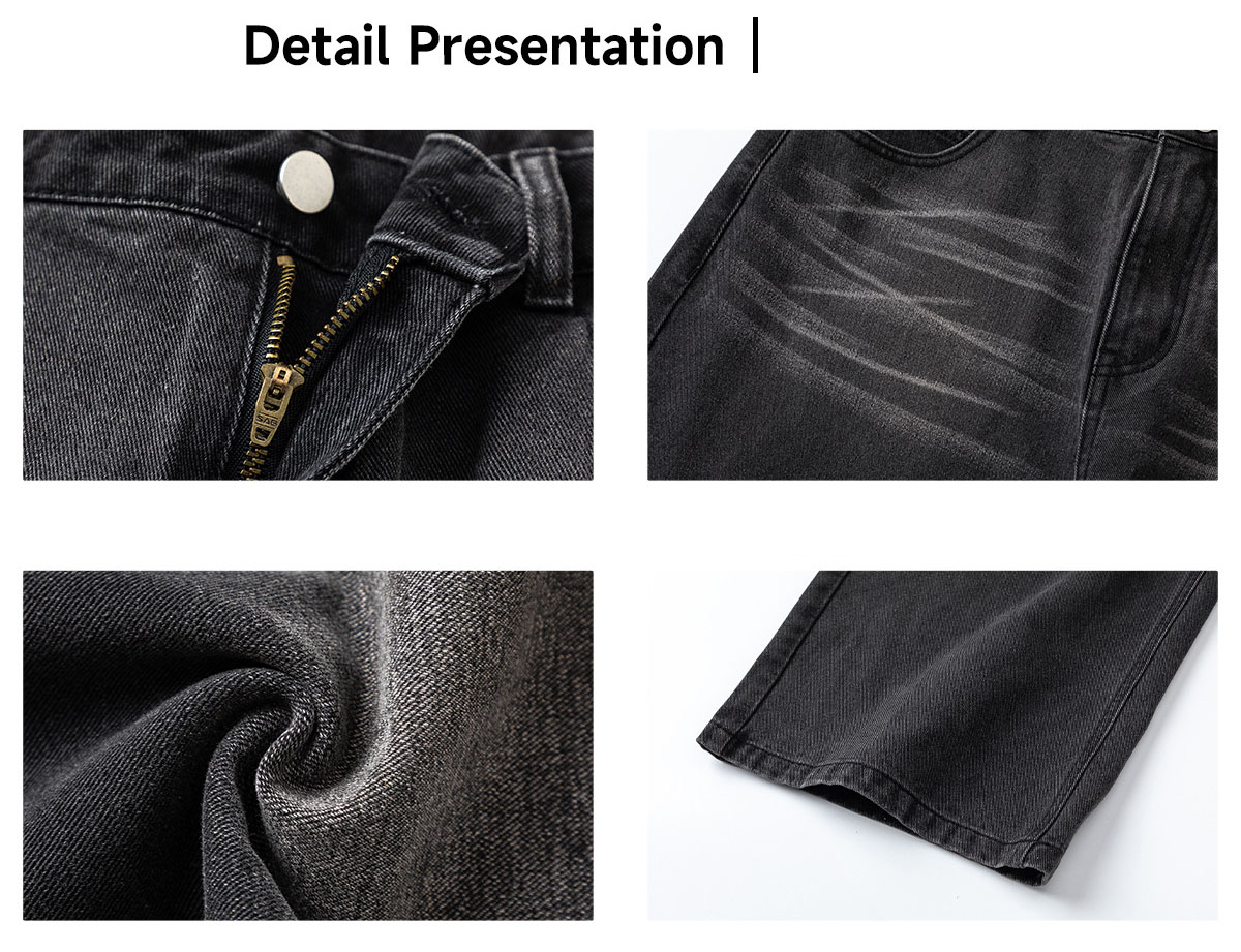 メンズデニムパンツ 秋冬ヴィンテージウォッシュワイド