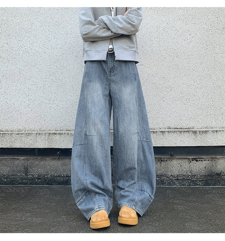 メンズデニムパンツ ワイド ストリート系 秋冬 全2色