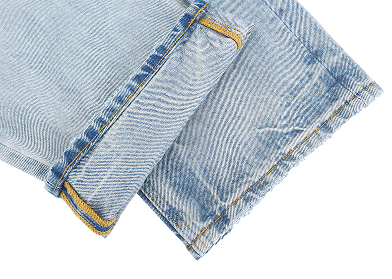 メンズデニムパンツ メンズ ダメージ加工 デニムパンツ ワイド ストリート系