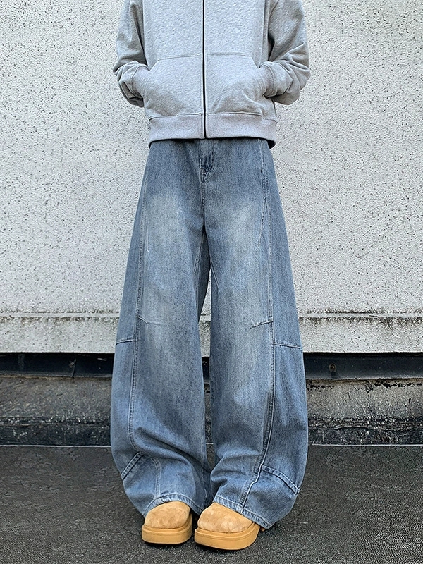 メンズデニムパンツ ワイド ストリート系 秋冬 全2色