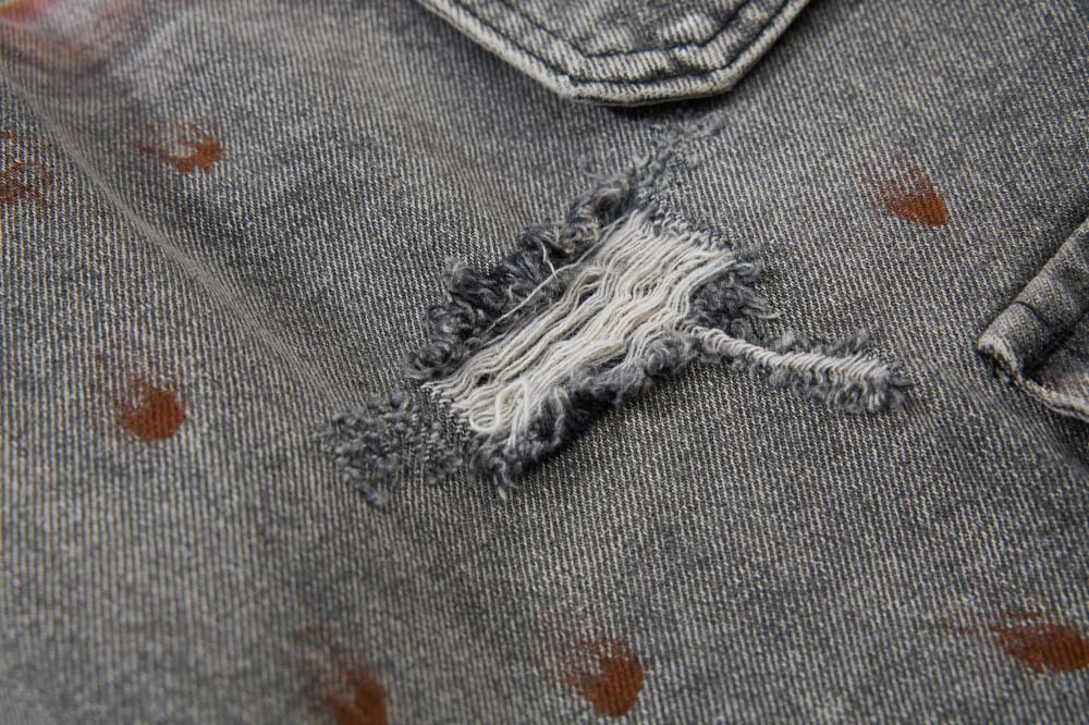 メンズデニムパンツ ダメージ加工カーゴデニムパンツ ワイド メンズ