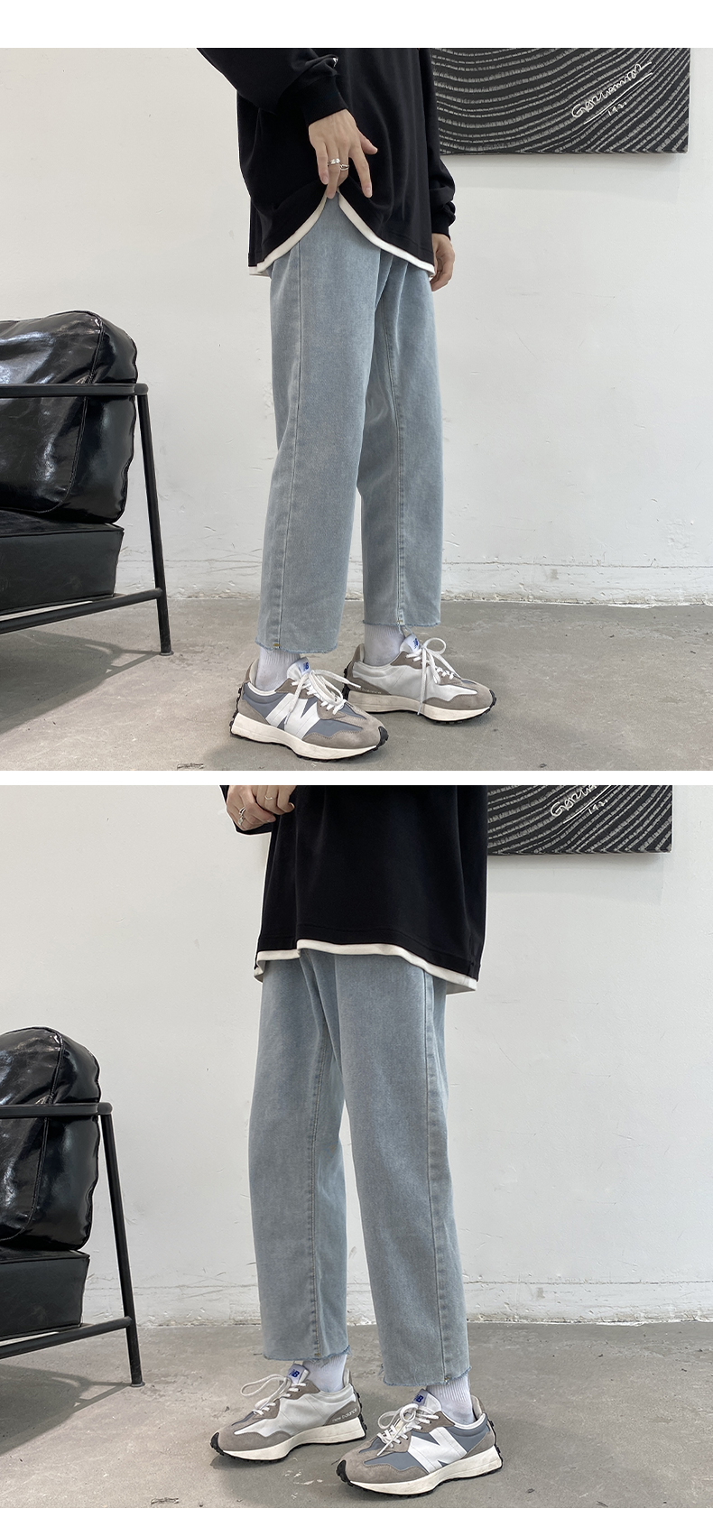 デニムパンツメンズ ゆったり快適ストレートデニム