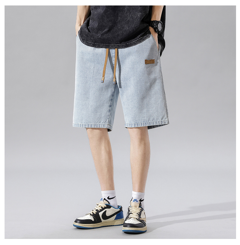 デニムパンツメンズ ゆったりハーフデニムショーツ