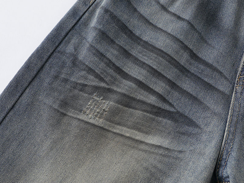 メンズデニムパンツ ビンテージ風ワイド 男女兼用ボトムス