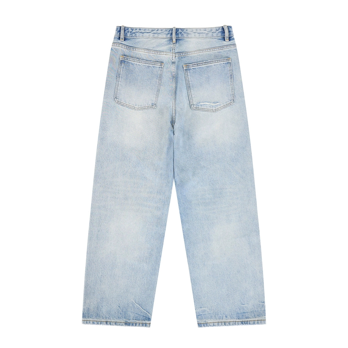 メンズデニムパンツ メンズ ダメージ加工 デニムパンツ ワイド ストリート系