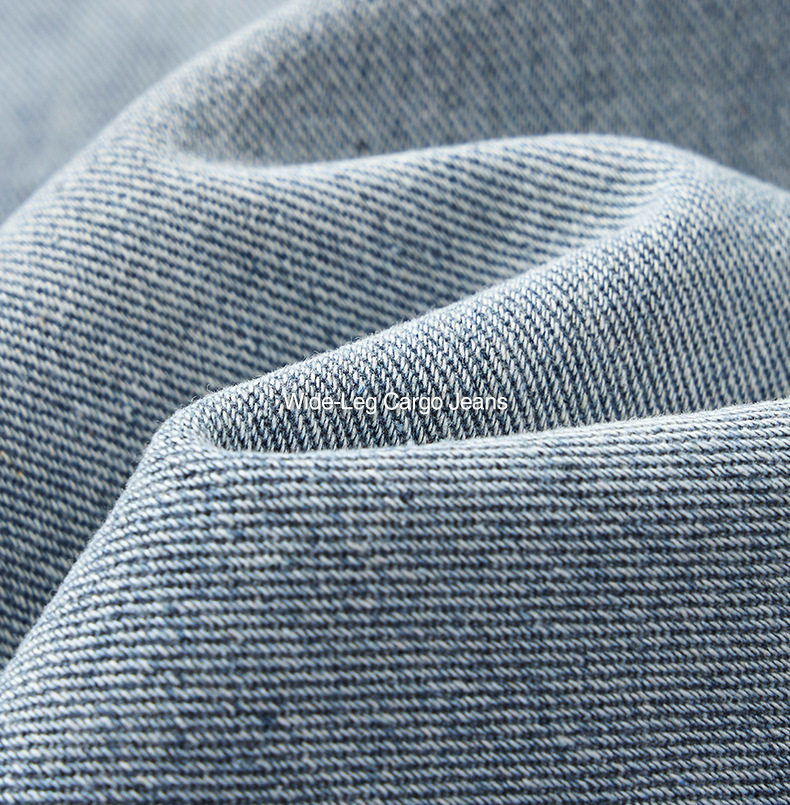 メンズデニムパンツ メンズ秋新作ワイドレッグデニムワークパンツ復古加工