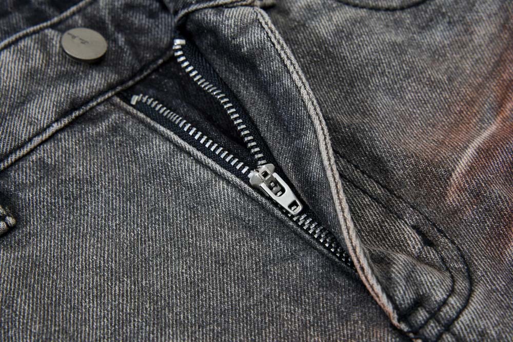 メンズデニムパンツ ダメージ加工カーゴデニムパンツ ワイド メンズ