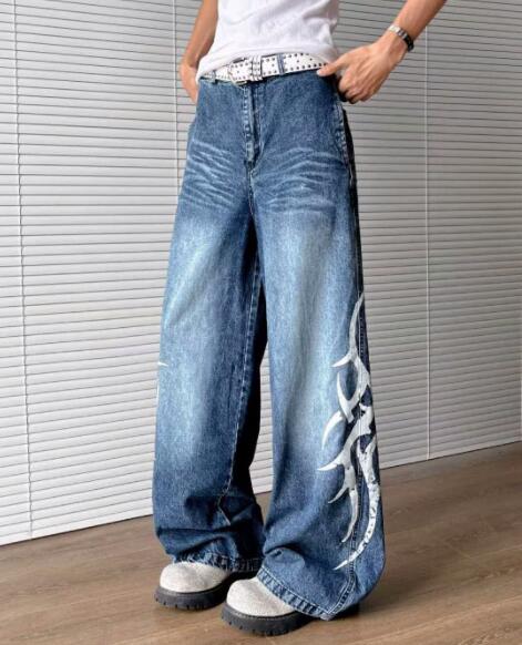 メンズデニムパンツ メンズ ワイド デニム パンツ ゆったり シルエット