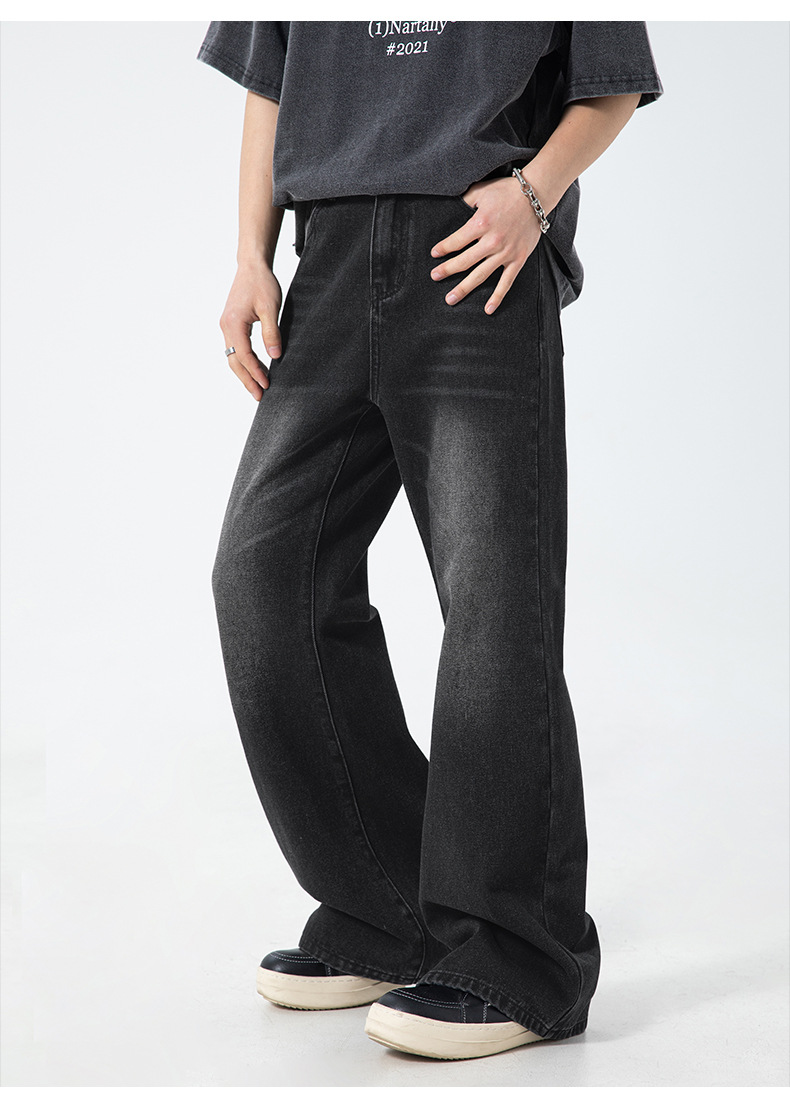 メンズデニムパンツ 春夏新作ヴィンテージ風フレアデニムパンツ全2色