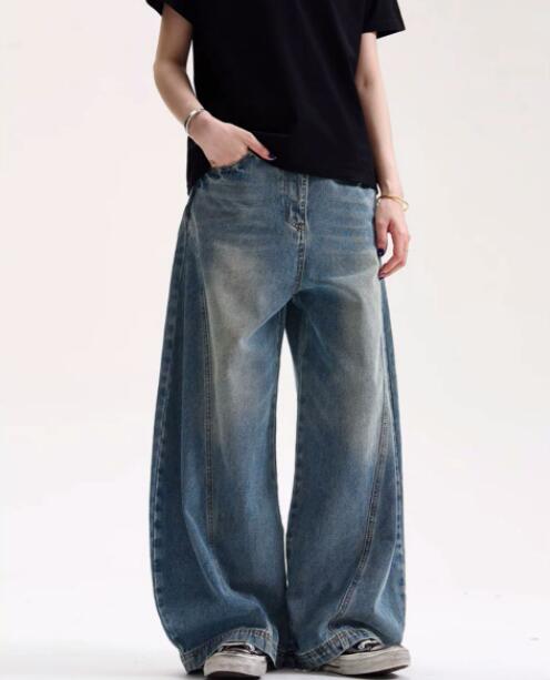 メンズデニムパンツ メンズ ワイド デニム パンツ ゆったり ジーンズ