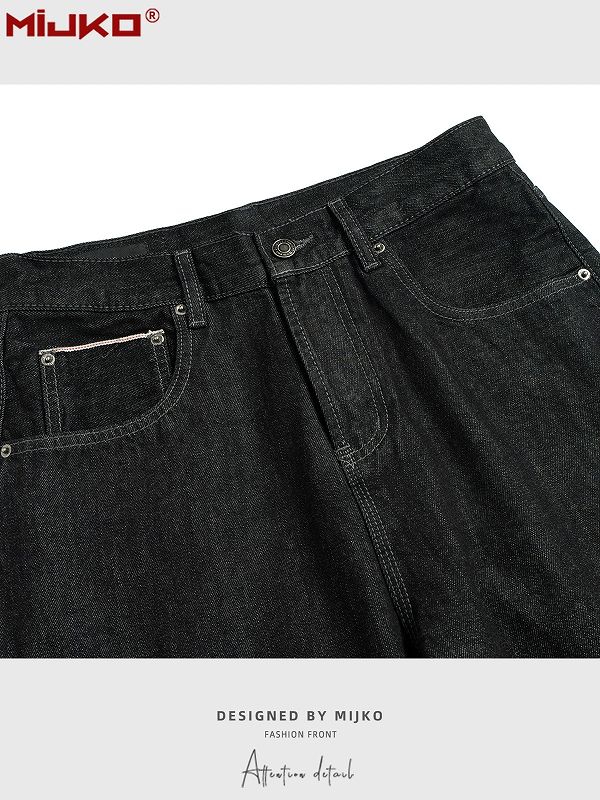 メンズデニムパンツ メンズ ワイドストレート デニム パンツ 秋冬新作