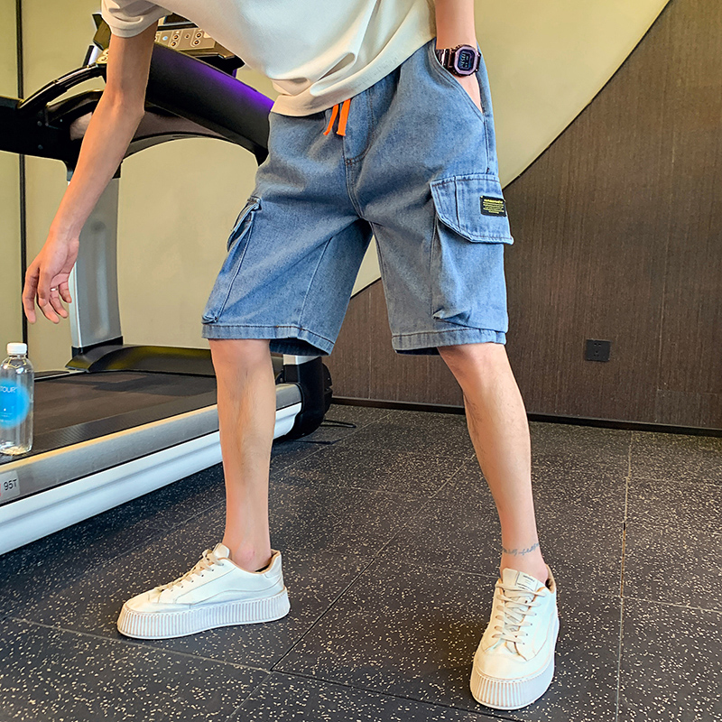 デニムパンツカメンズ カーゴ アクティブカーゴデニムハーフパンツ